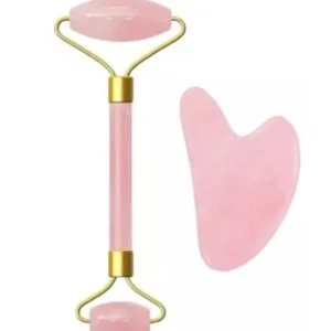 Pedra Jade Roller Rosa com pedra