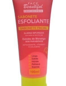 Sabonete Esfoliante Facial Morango 100 mls Face Beautiful