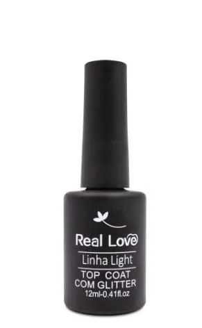 Top Coat Real Love com gliter 8 mls