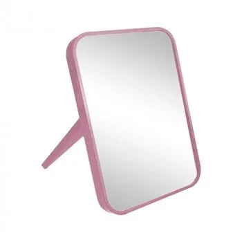 Espelho de Mesa Quadrado Rosa
