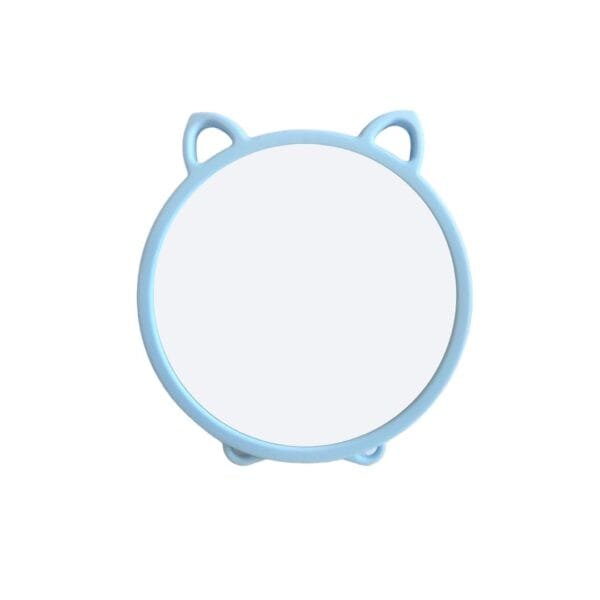 Espelho de Mesa Redondo Azul Gatinho