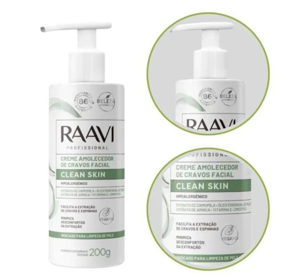 Creme  Raavi  Amolecedor De Cravos Facial 200G - Imagem 2