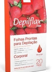 Folhas Prontas Depilação Corpo DEPILFLAX morango(20 folhas)