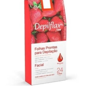 Folhas Prontas Depilação Facial DEPILFLAX morango(24 folhas)