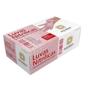LUVA NITRILICA DESCARPACK C/100 TAM M Rosa