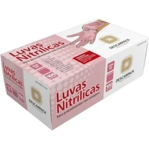 Luva Nitrilica Descarpack c/100 Tam P Rosa