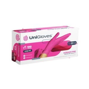 Luva UNIGLOVES Pink Clássica c/Pó (Tam P)
