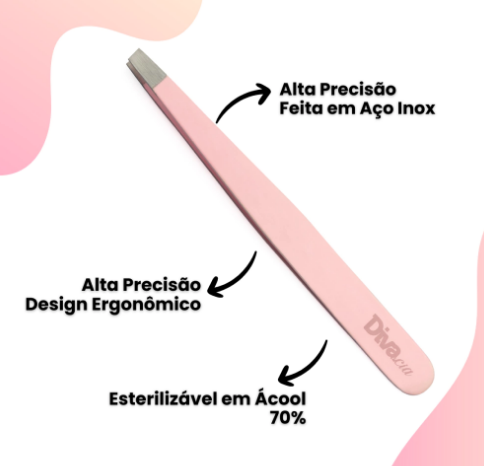 Pinça Design Diva Reta Rosa - Imagem 2